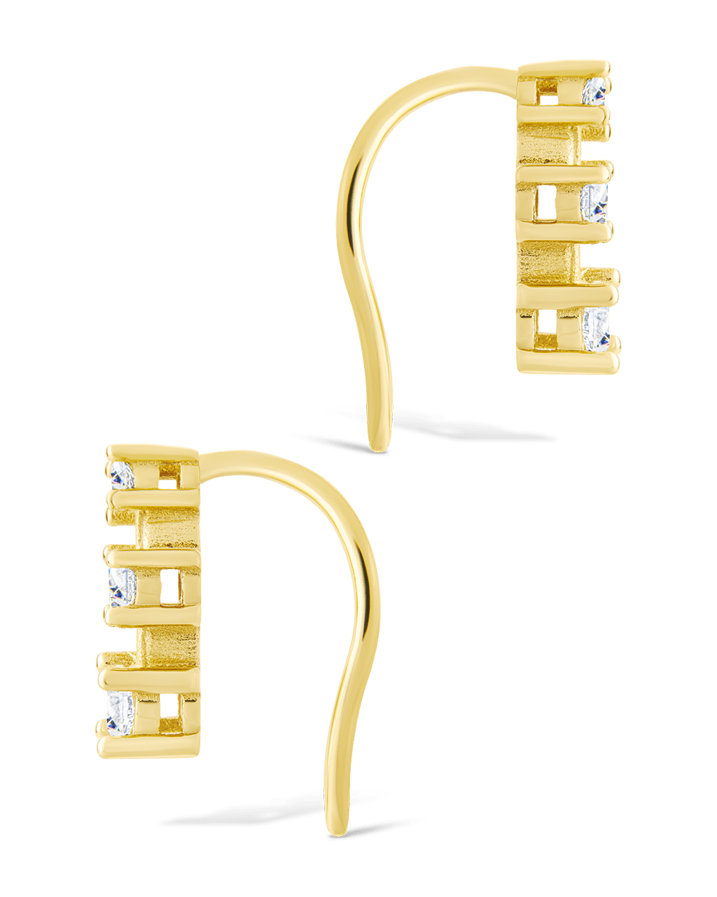 Sterling Silver Round Cut Mini Ear Crawlers - Sterling Forever