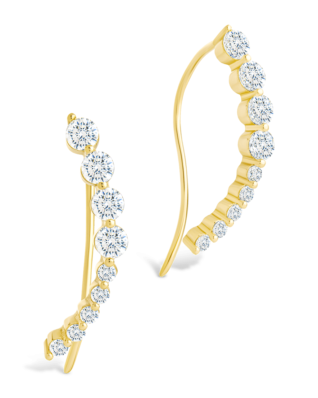 Sterling Silver Brilliant Round CZ Crawlers - Sterling Forever