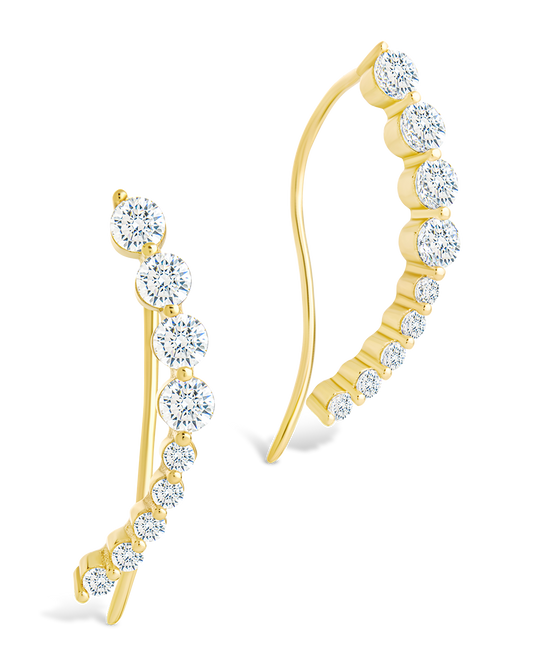 Sterling Silver Brilliant Round CZ Crawlers