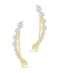 Sterling Silver Brilliant Round CZ Crawlers - Sterling Forever