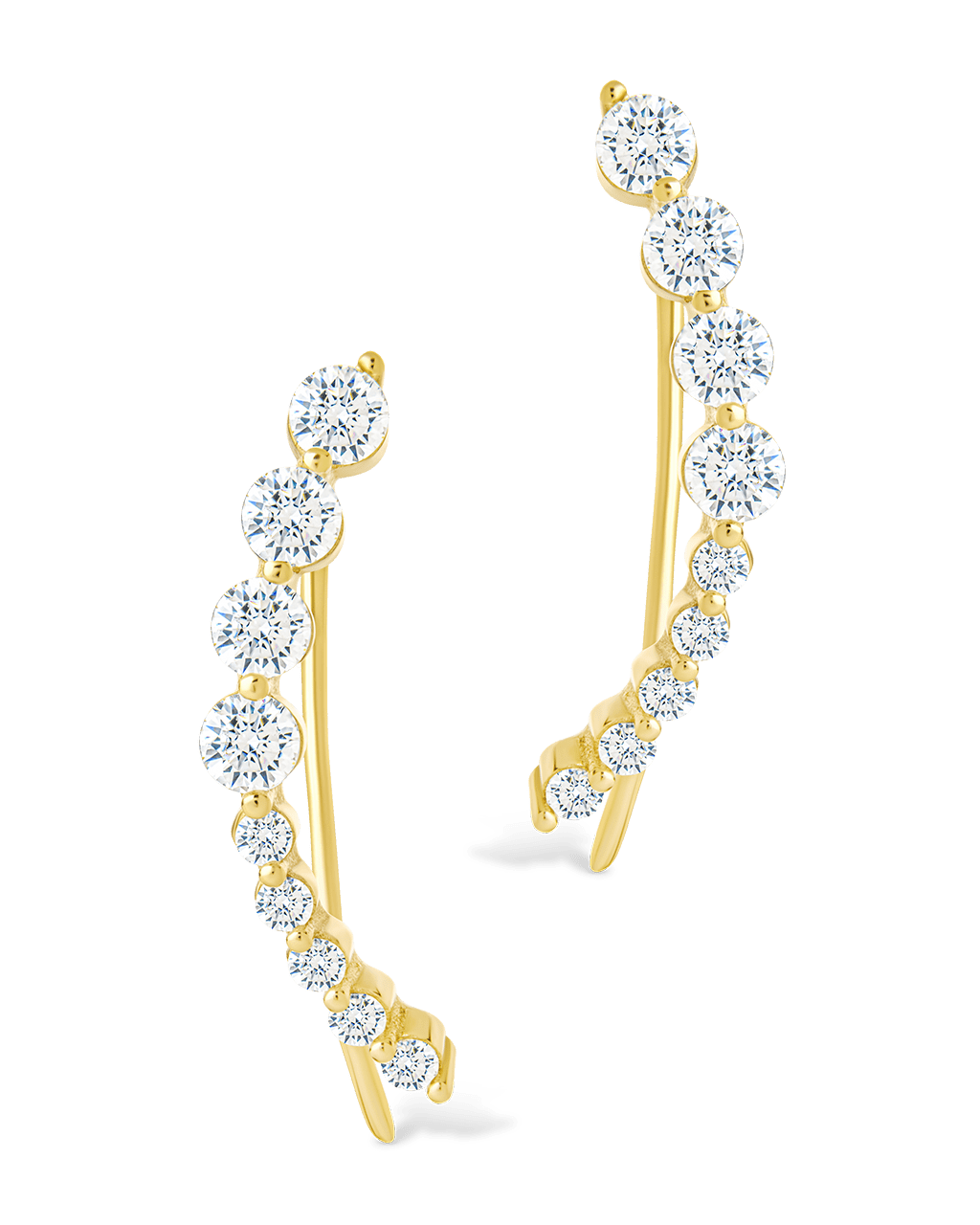 Sterling Silver Brilliant Round CZ Crawlers - Sterling Forever