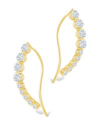 Sterling Silver Brilliant Round CZ Crawlers - Sterling Forever