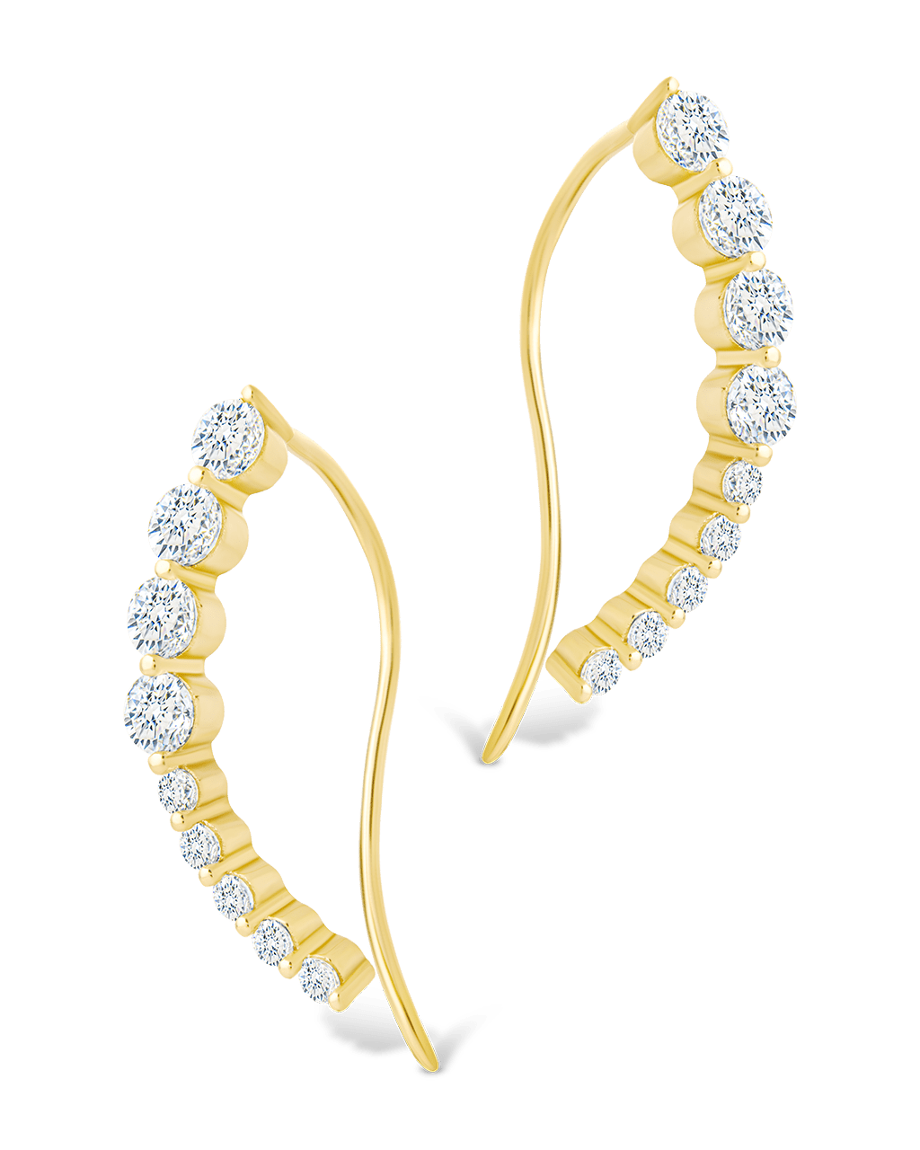 Sterling Silver Brilliant Round CZ Crawlers - Sterling Forever