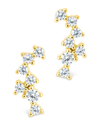 Sterling Silver Round Cut Cluster CZ Crawlers - Sterling Forever