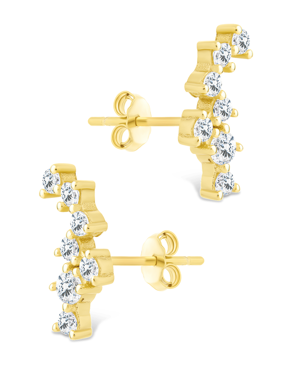 Sterling Silver Round Cut Cluster CZ Crawlers - Sterling Forever