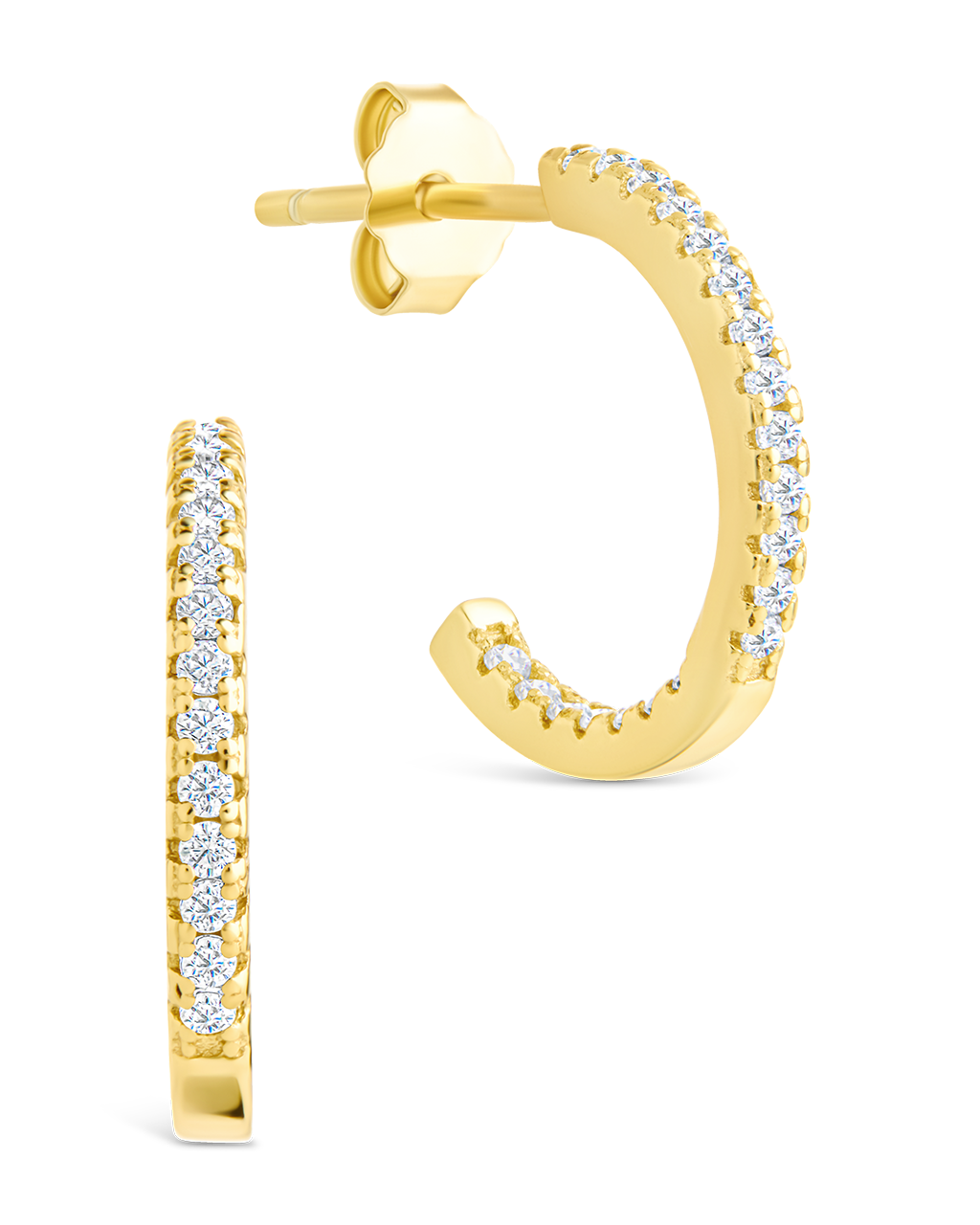 Sterling Silver Thin Bezel Statement Hoops