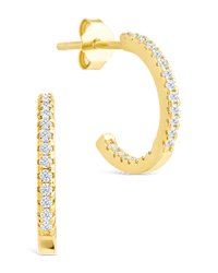 Sterling Silver Thin Bezel Statement Hoops - Sterling Forever