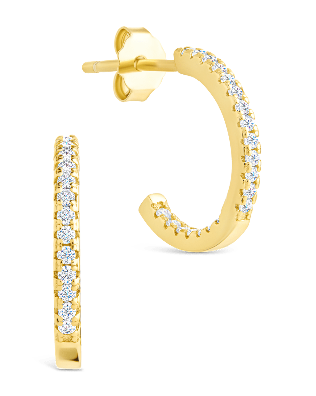 Sterling Silver Thin Bezel Statement Hoops - Sterling Forever