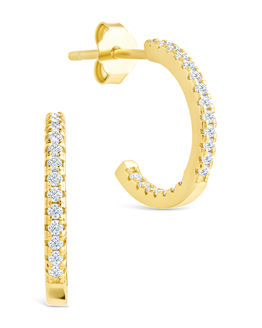 Sterling Silver Thin Bezel Statement Hoops