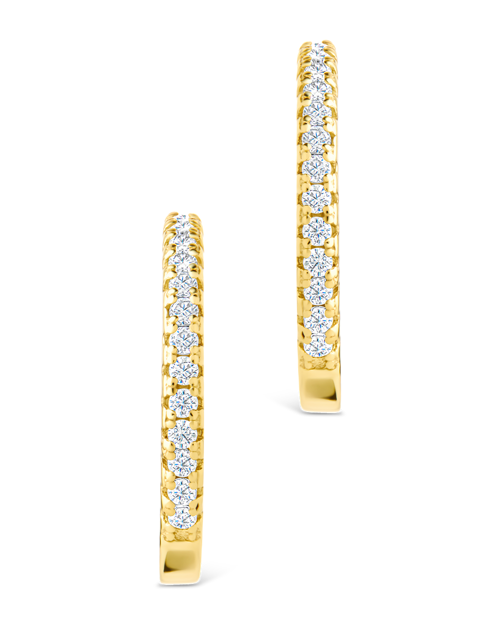 Sterling Silver Thin Bezel Statement Hoops