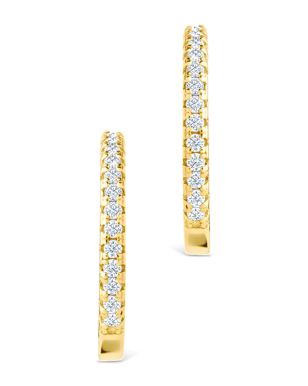 Sterling Silver Thin Bezel Statement Hoops - Sterling Forever