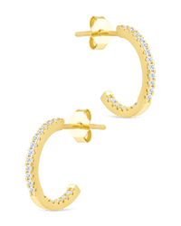 Sterling Silver Thin Bezel Statement Hoops - Sterling Forever