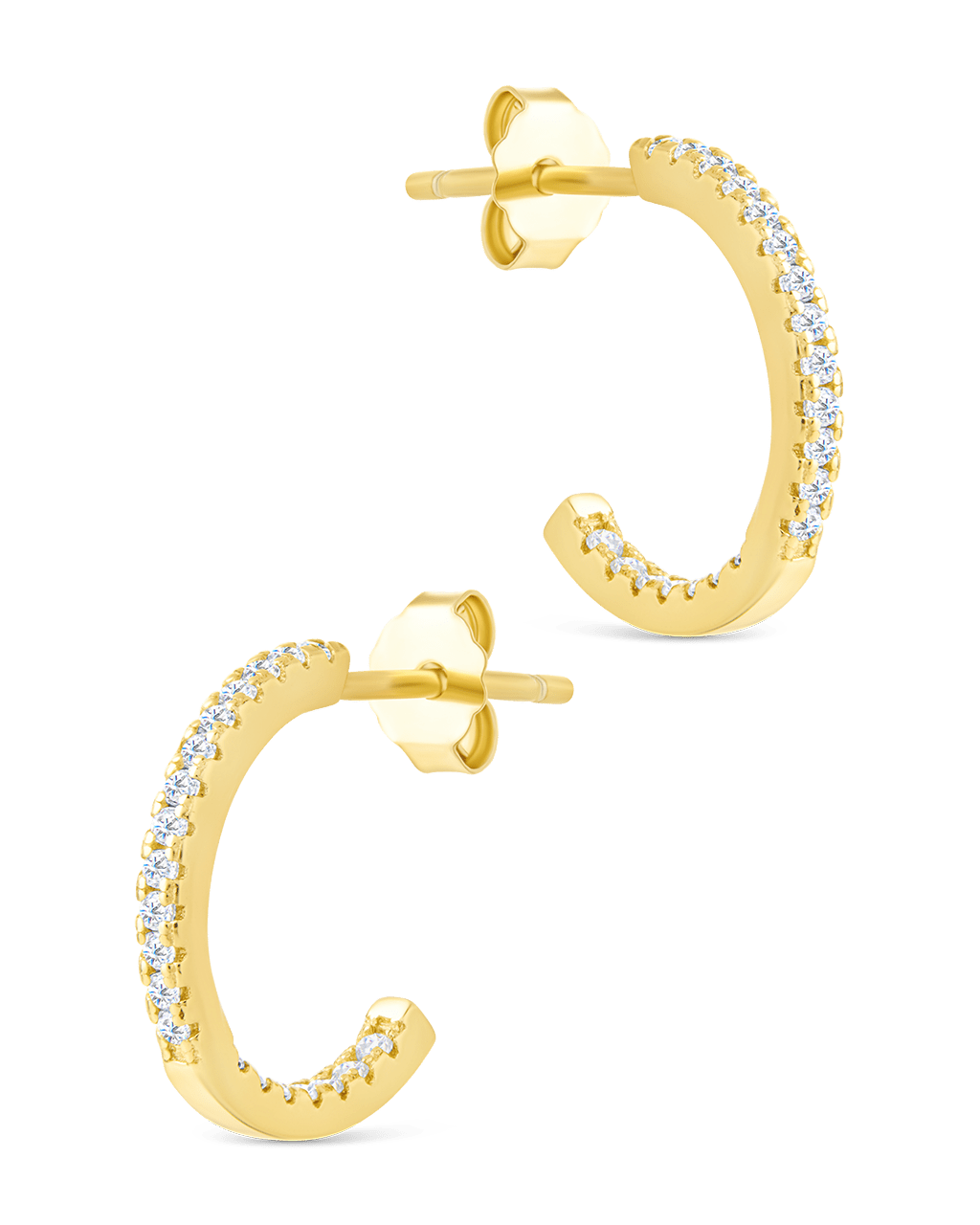 Sterling Silver Thin Bezel Statement Hoops - Sterling Forever