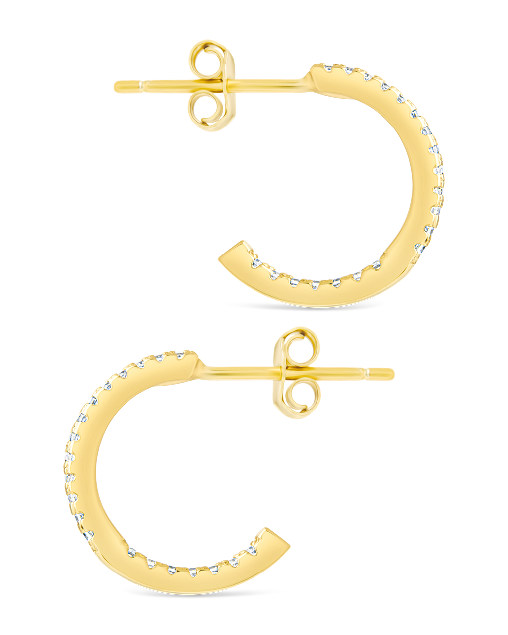 Sterling Silver Thin Bezel Statement Hoops