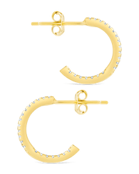 Sterling Silver Thin Bezel Statement Hoops - Sterling Forever