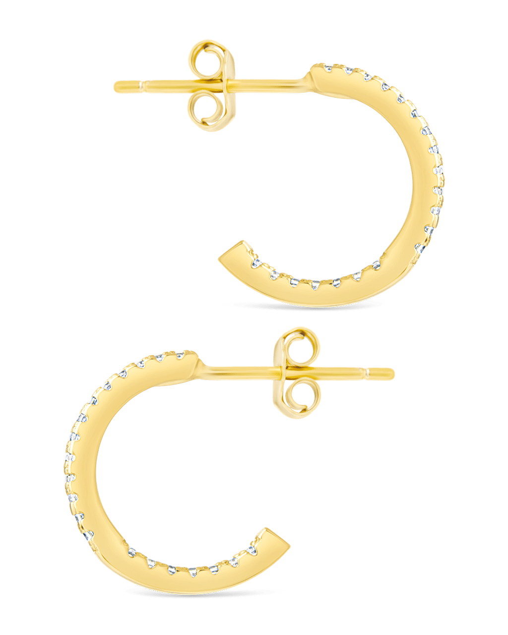 Sterling Silver Thin Bezel Statement Hoops - Sterling Forever