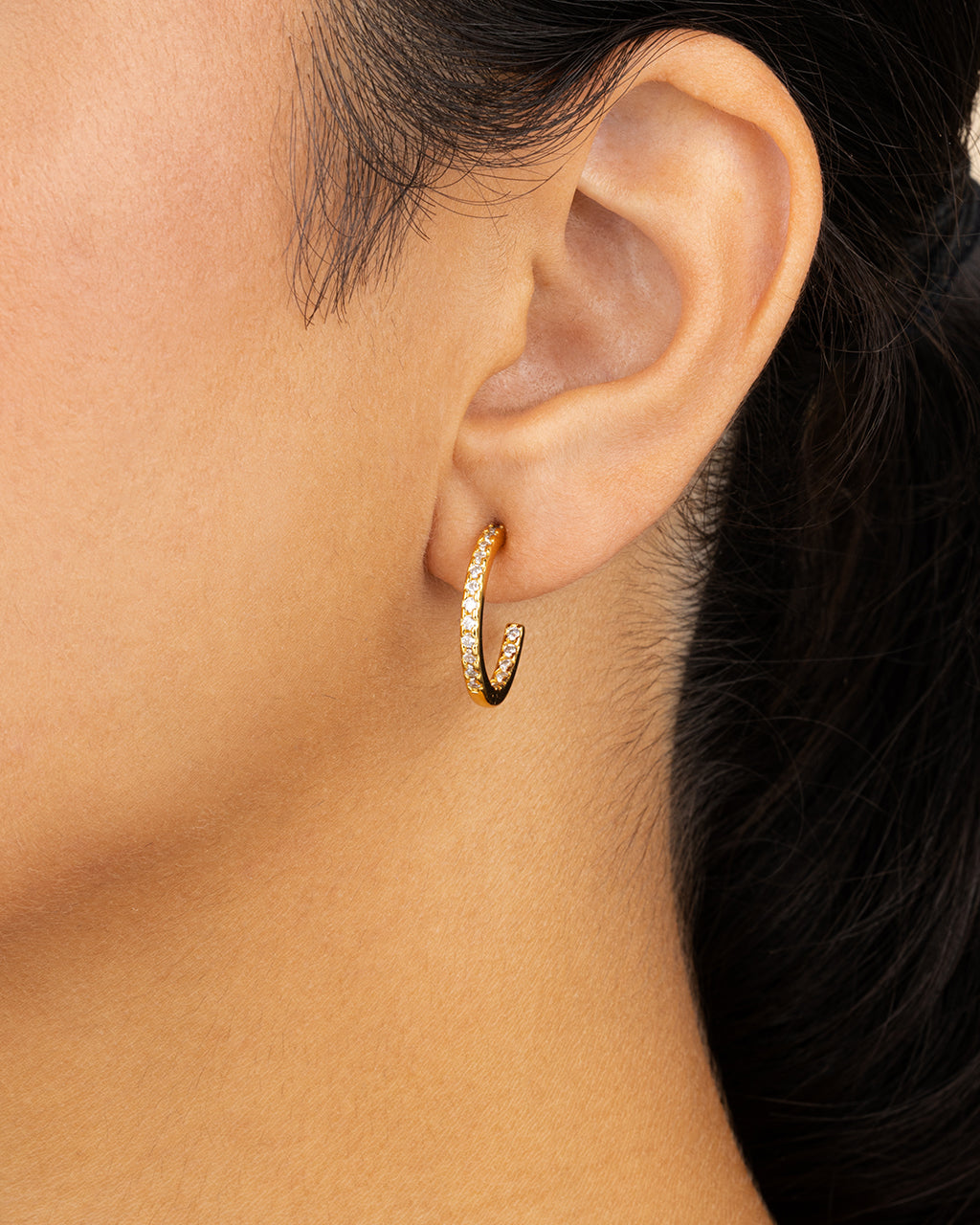 Sterling Silver Thin Bezel Statement Hoops