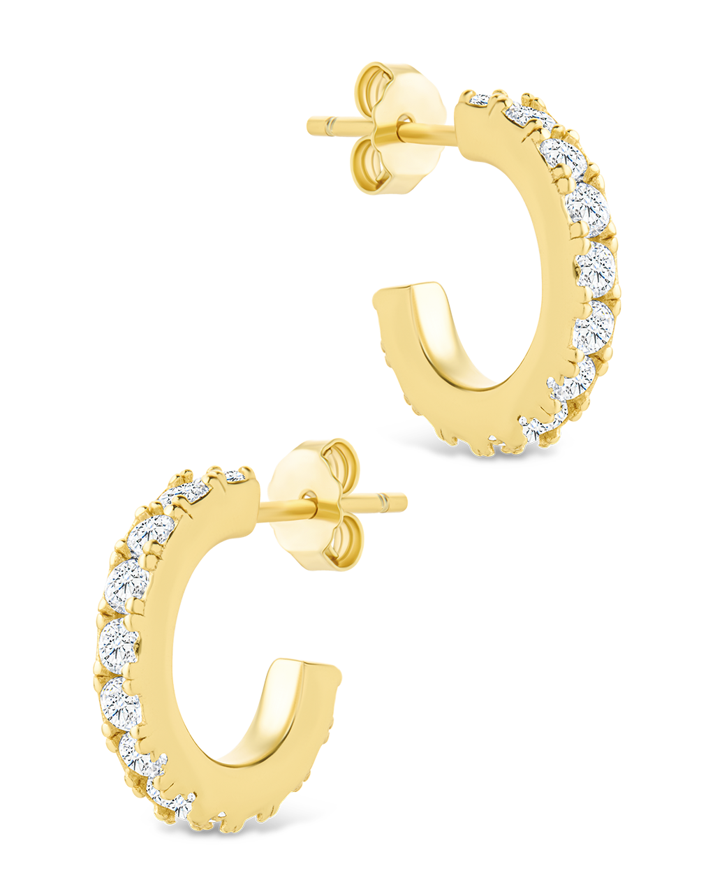 Sterling Silver Eleri CZ Tube Hoops