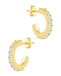 Sterling Silver Eleri CZ Tube Hoops - Sterling Forever
