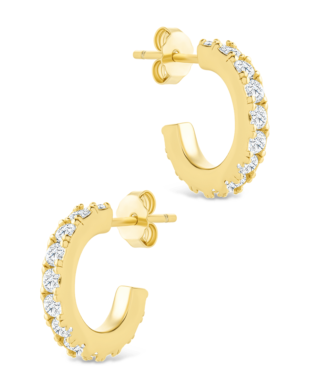 Sterling Silver Eleri CZ Tube Hoops - Sterling Forever