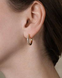 Sterling Silver Eleri CZ Tube Hoops - Sterling Forever