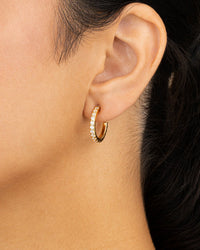Sterling Silver Eleri CZ Tube Hoops - Sterling Forever