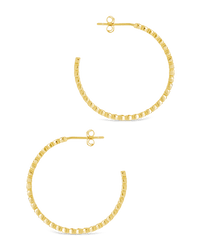 Sterling Silver Bezel Statement Bubble Hoops - Sterling Forever