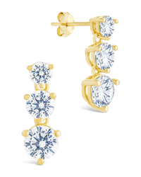 Sterling Silver Opaline Brilliant Cut CZ Studs - Sterling Forever