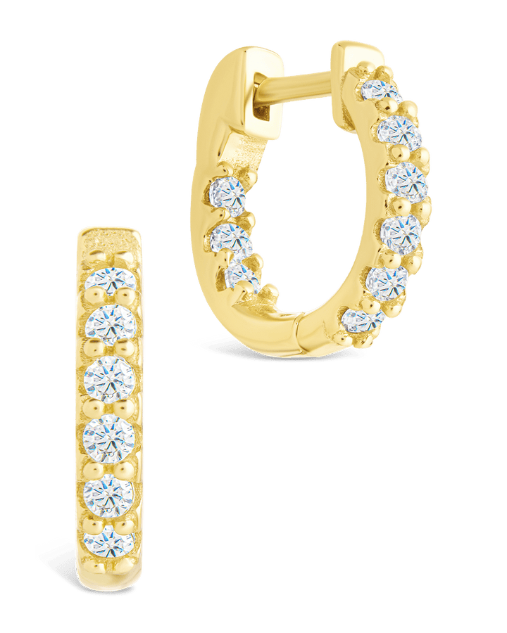 Sterling Silver Constance CZ Studded Statement Hoops