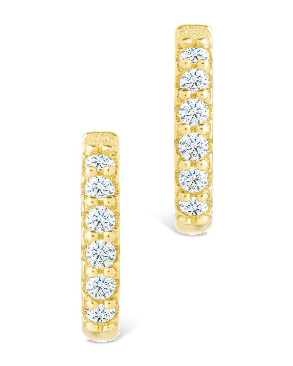 Sterling Silver Constance CZ Studded Statement Hoops