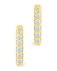 Sterling Silver Constance CZ Studded Statement Hoops - Sterling Forever