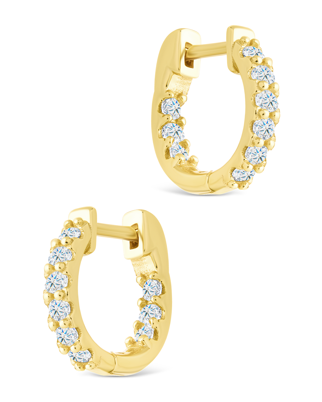 Sterling Silver Constance CZ Studded Statement Hoops