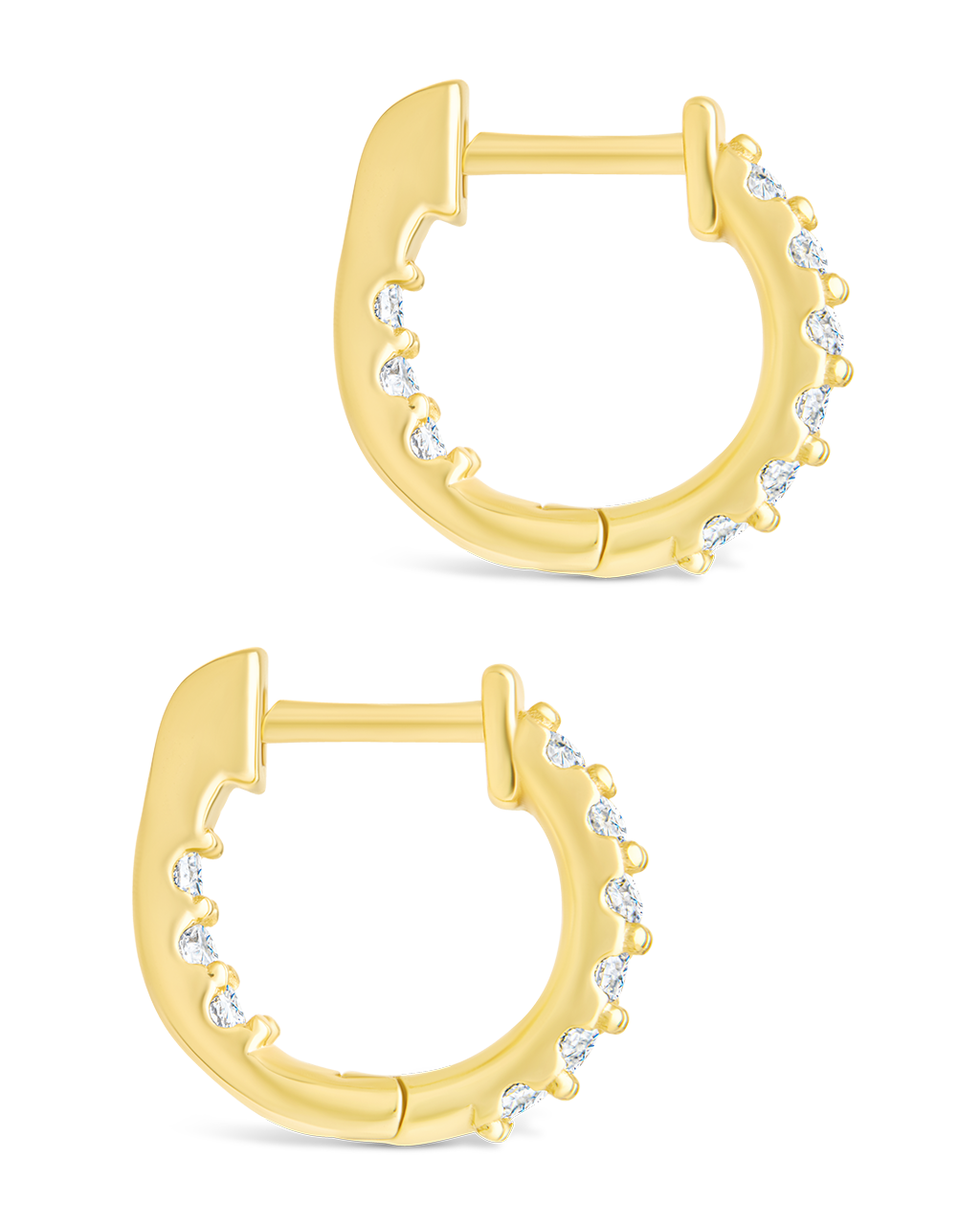 Sterling Silver Constance CZ Studded Statement Hoops