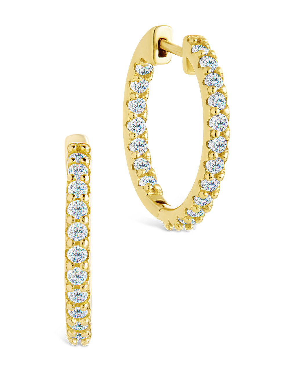 Sterling Silver Constance CZ Studded Statement Hoops - Sterling Forever