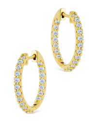 Sterling Silver Constance CZ Studded Statement Hoops - Sterling Forever