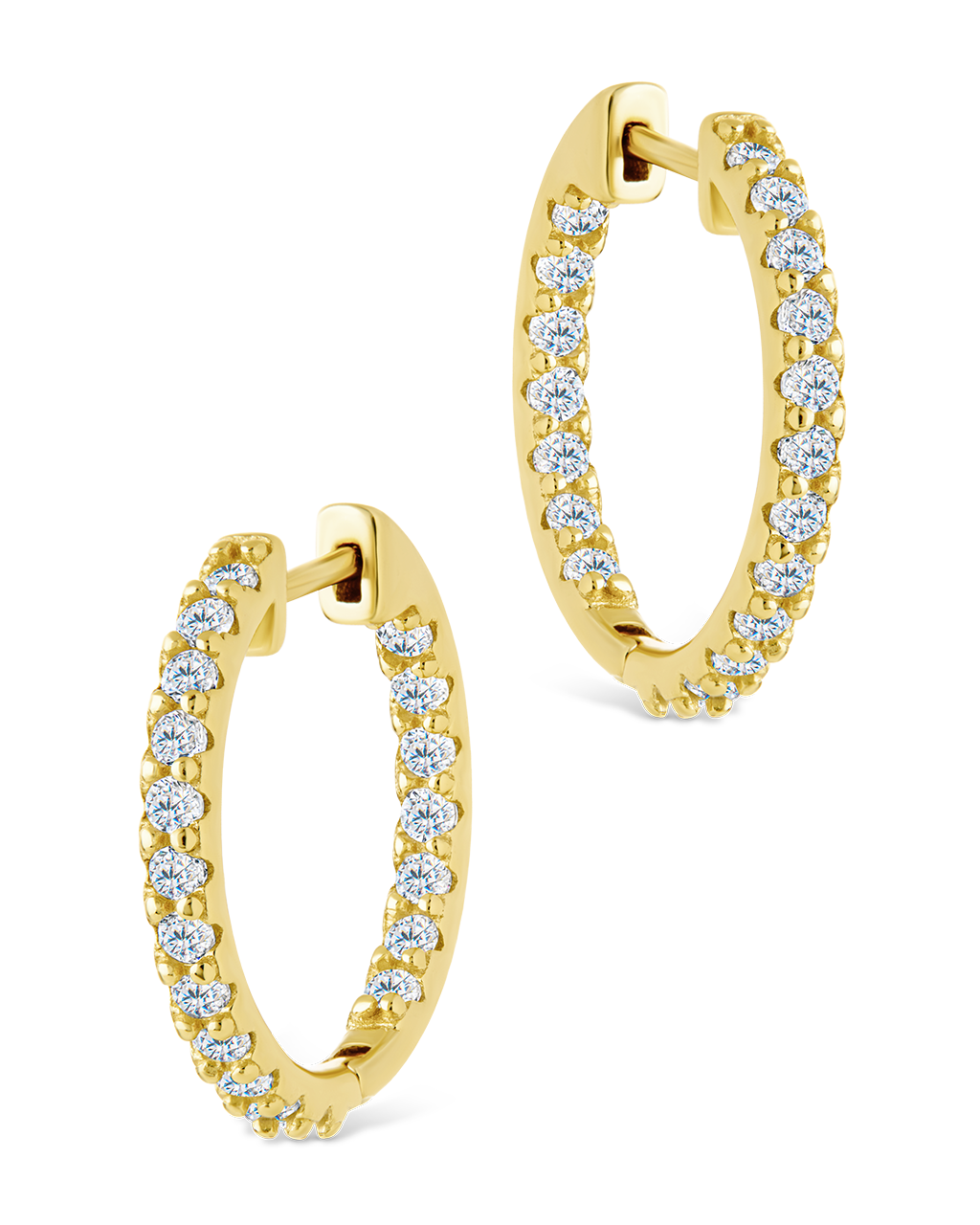 Sterling Silver Constance CZ Studded Statement Hoops - Sterling Forever
