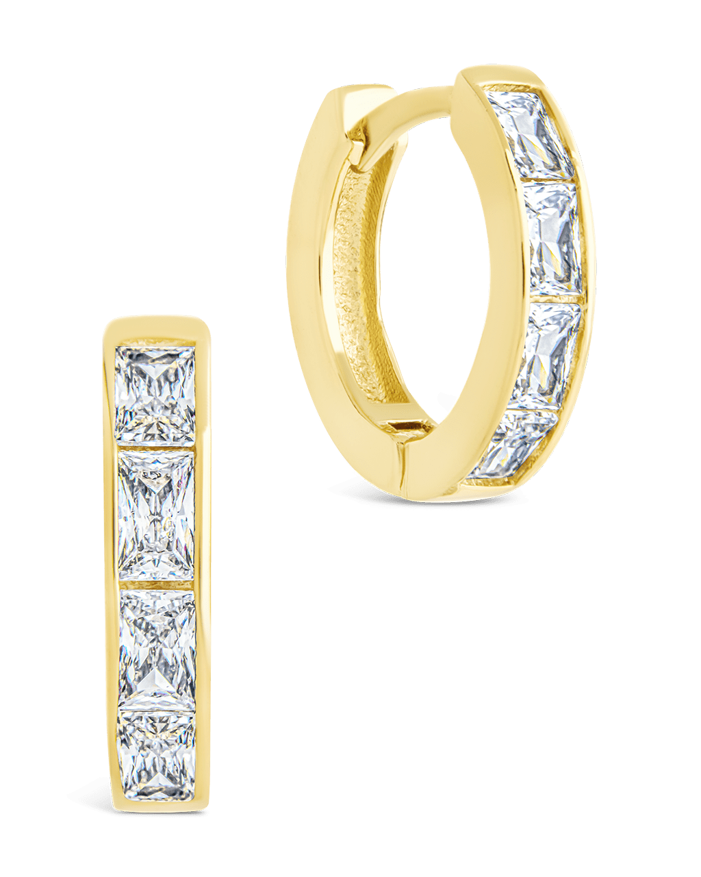 Anwen Emerald Cut CZ Hoops - Sterling Forever