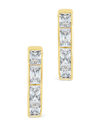 Anwen Emerald Cut CZ Hoops - Sterling Forever