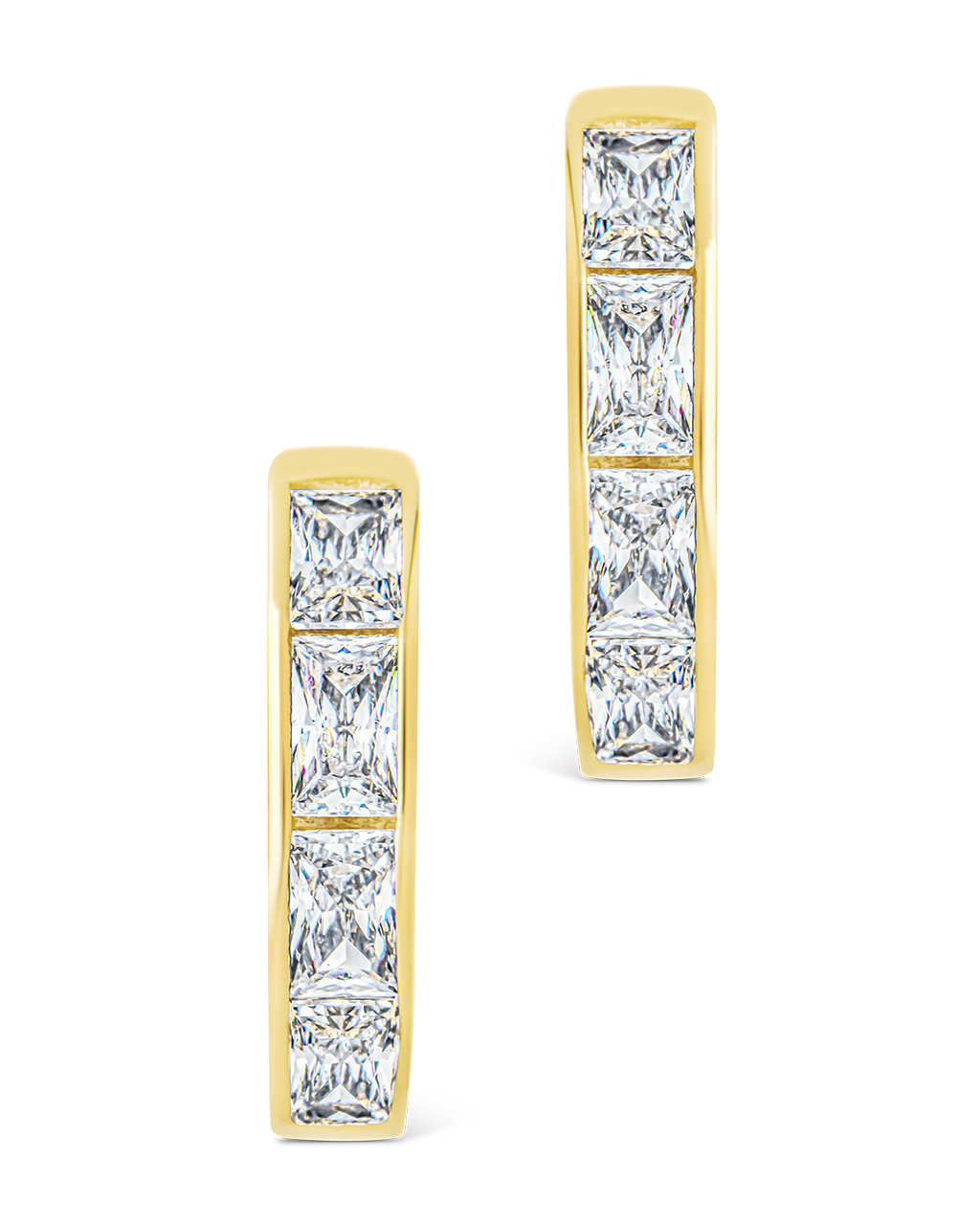 Anwen Emerald Cut CZ Hoops - Sterling Forever