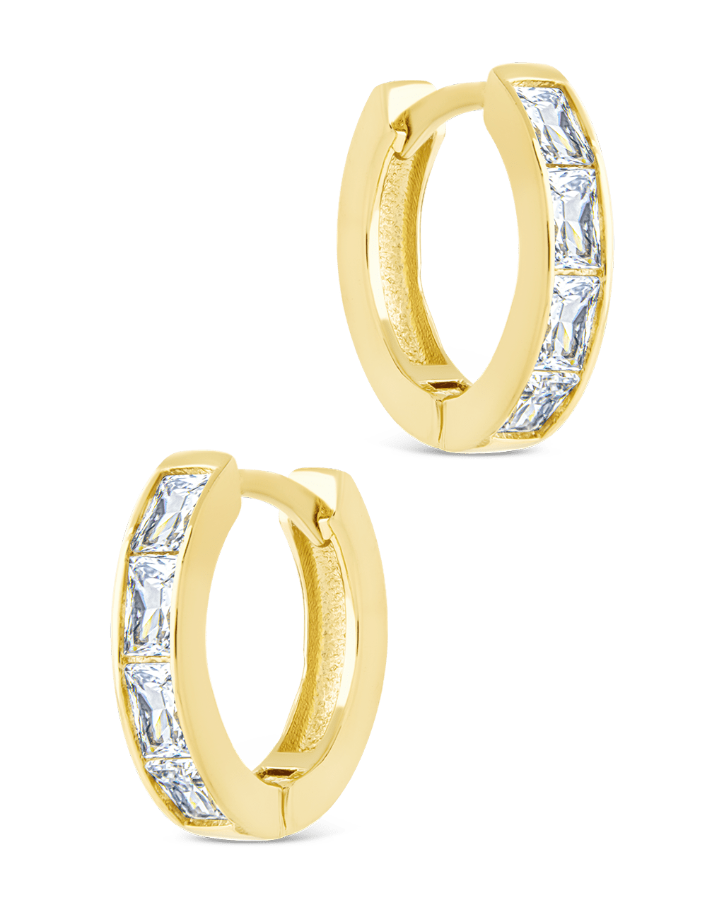 Anwen Emerald Cut CZ Hoops - Sterling Forever