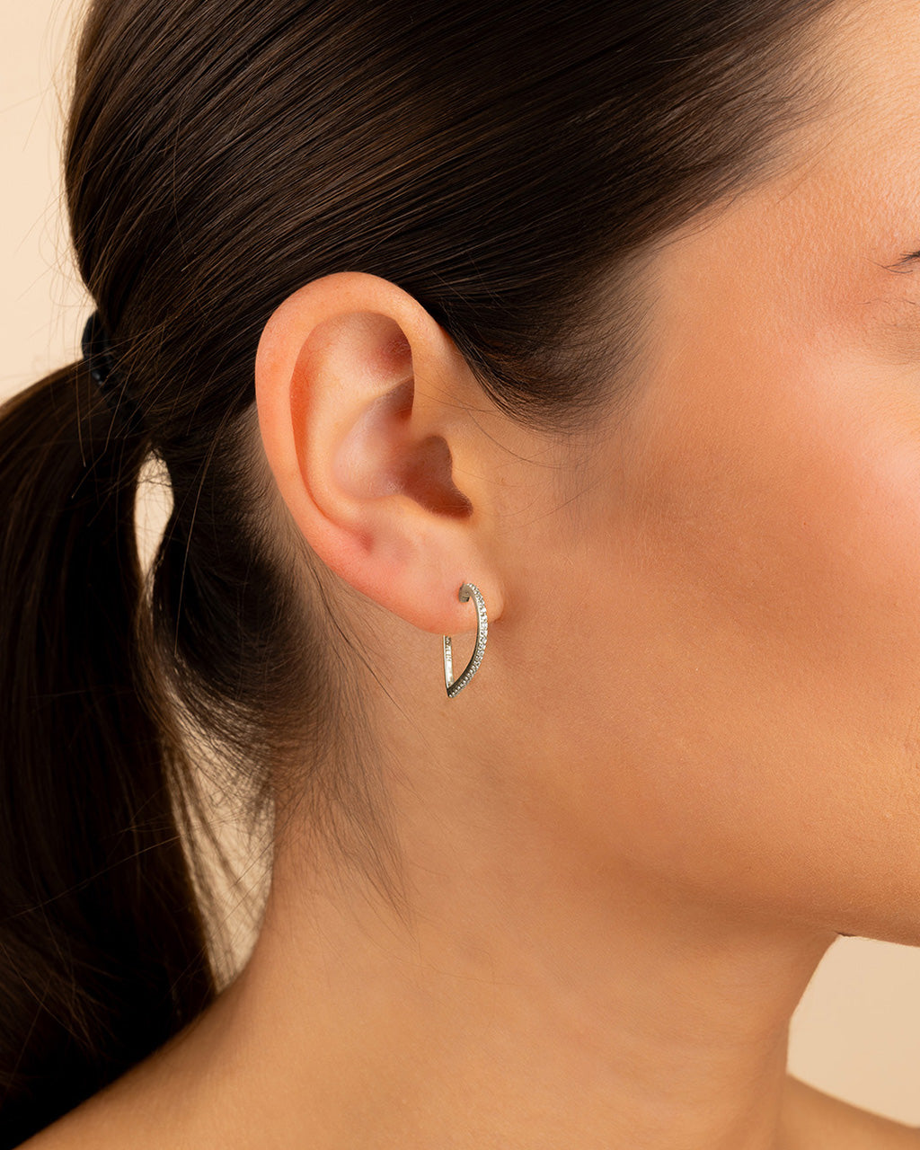 Sterling Silver Jessica Textured Heart Huggie Earrings