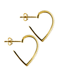 Sterling Silver Jessica Textured Heart Huggie Earrings