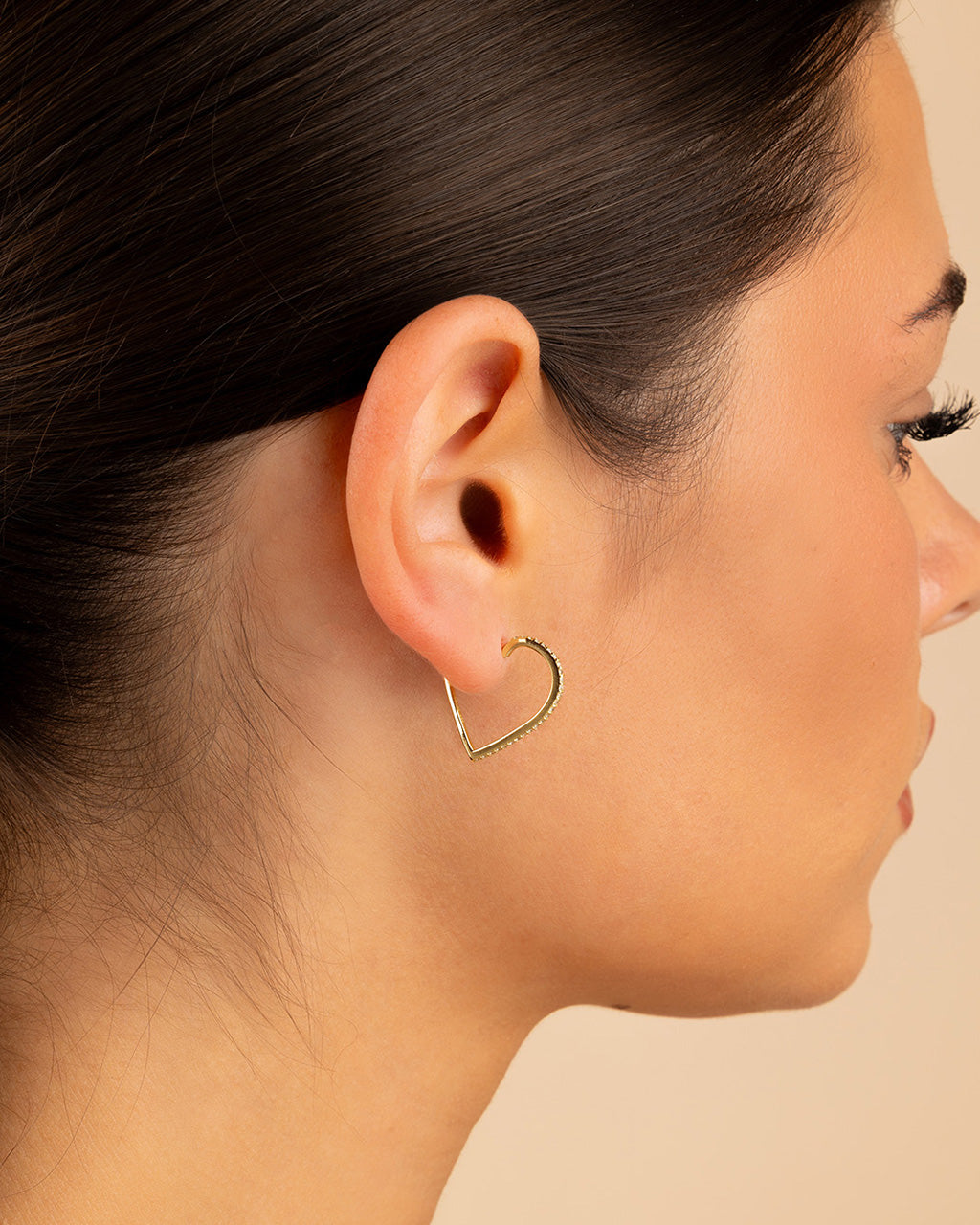 Sterling Silver Jessica Textured Heart Huggie Earrings