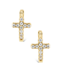 Natasha Pavé Cross Hoops
