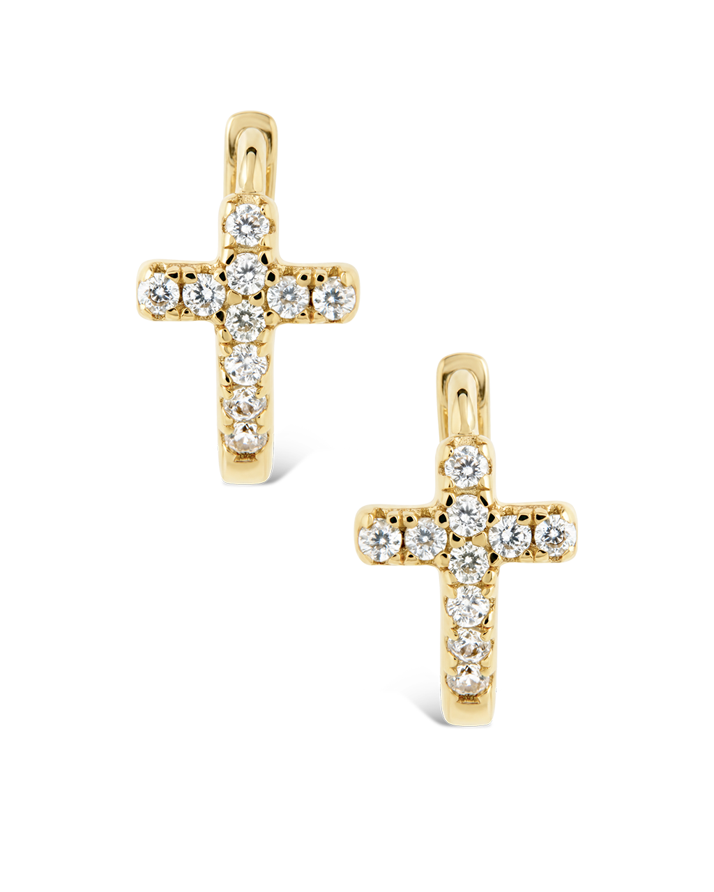 Natasha Pavé Cross Hoops