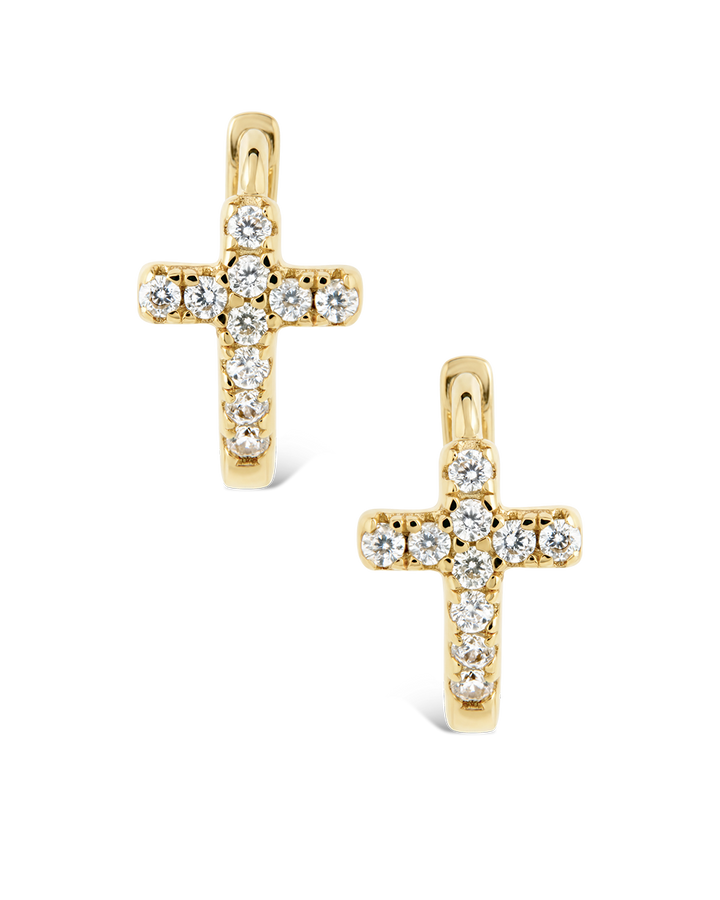 Natasha Pavé Cross Hoops