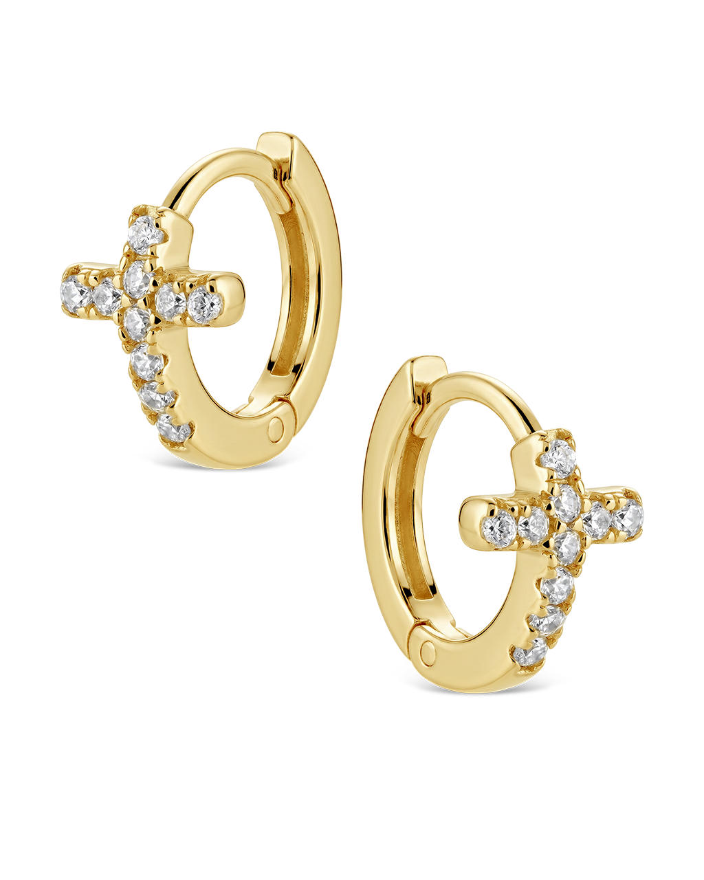 Natasha Pavé Cross Hoops