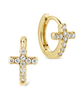 Natasha Pavé Cross Hoops