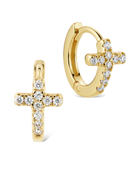 Natasha Pavé Cross Hoops