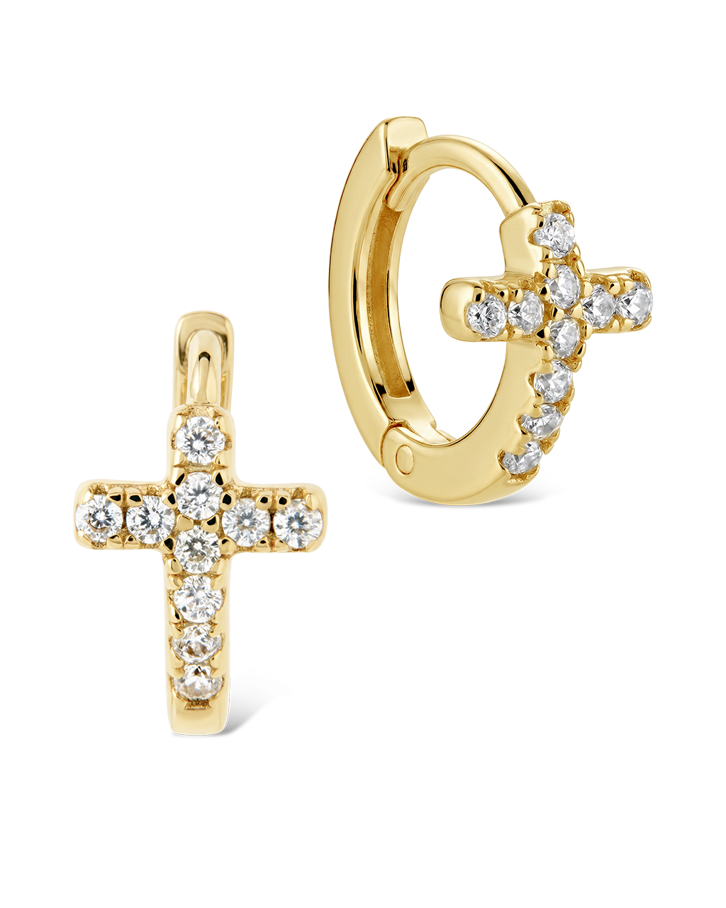 Natasha Pavé Cross Hoops